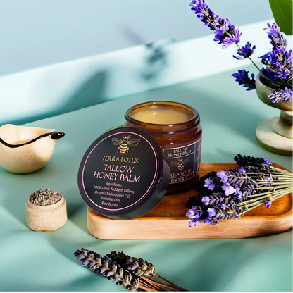 Bálsamo orgánico de sebo de res y miel de Manuka, 113 g, crema facial orgánica, humectante, loción corporal, cuidado de la piel y bálsamo labial.