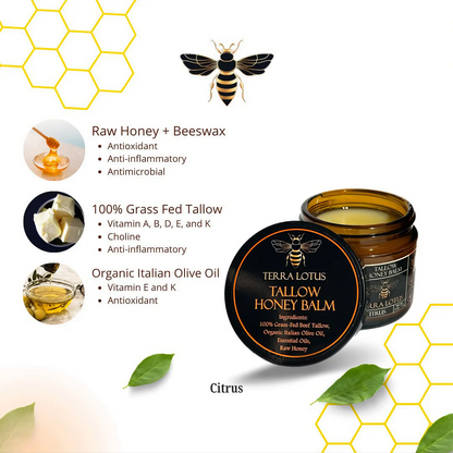 Bálsamo orgánico de sebo de res y miel de Manuka, 113 g, crema facial orgánica, humectante, loción corporal, cuidado de la piel y bálsamo labial.